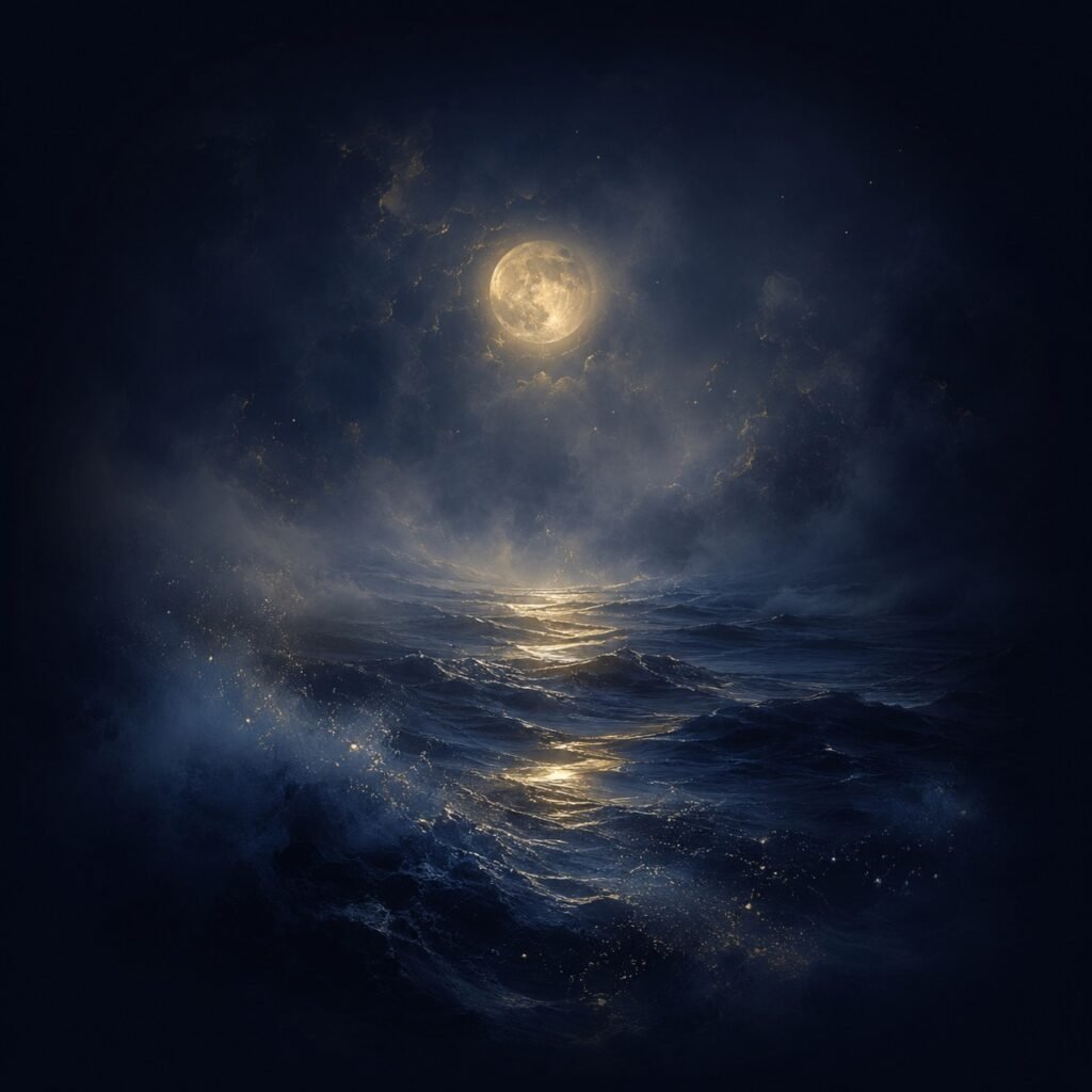 A dreamlike oceanic scene evoking Neptune: dreams, longing, and the dissolving of boundaries
